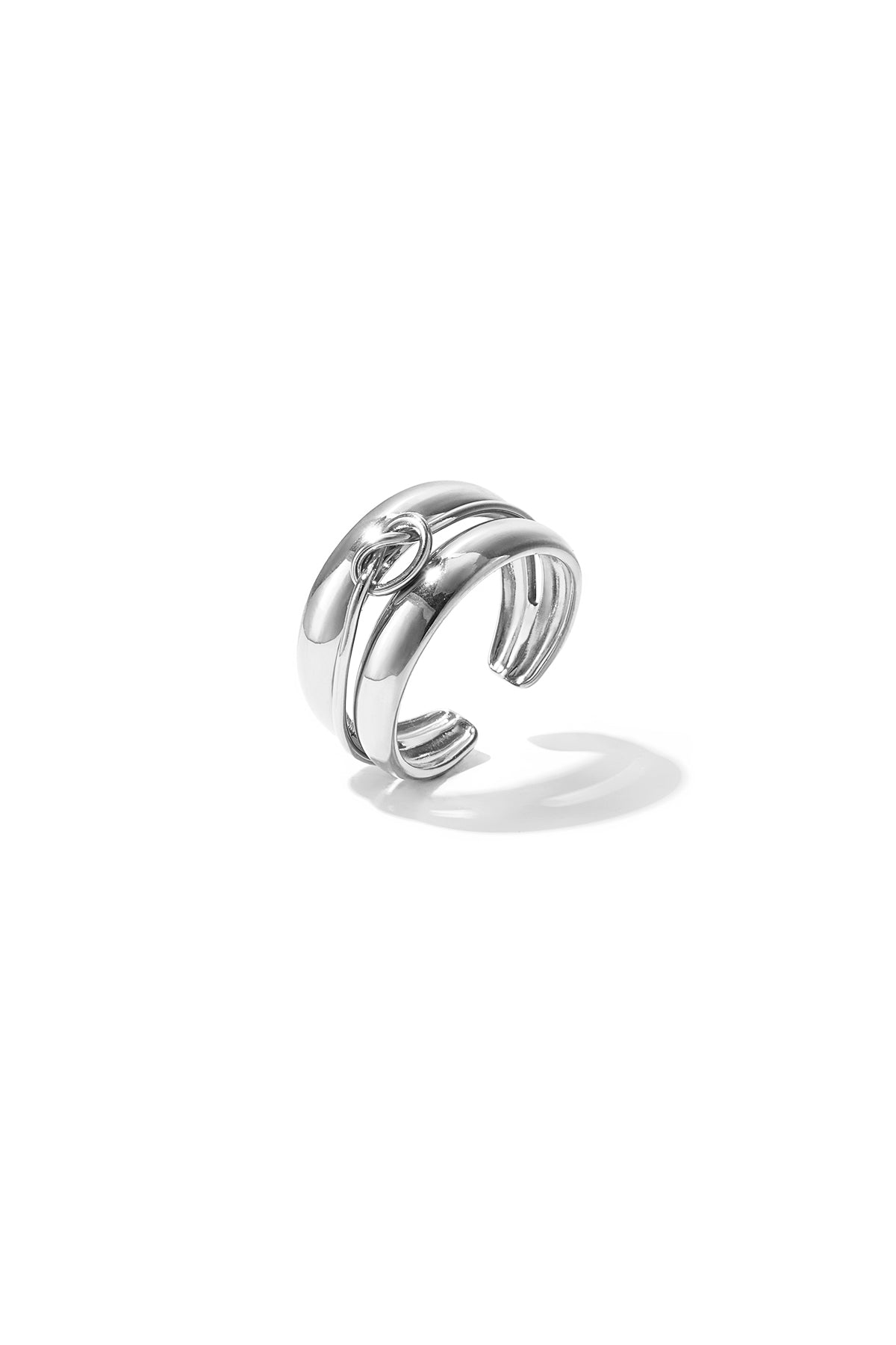 mehrlagiger ring mit minimalistischem gedrehtem detail
