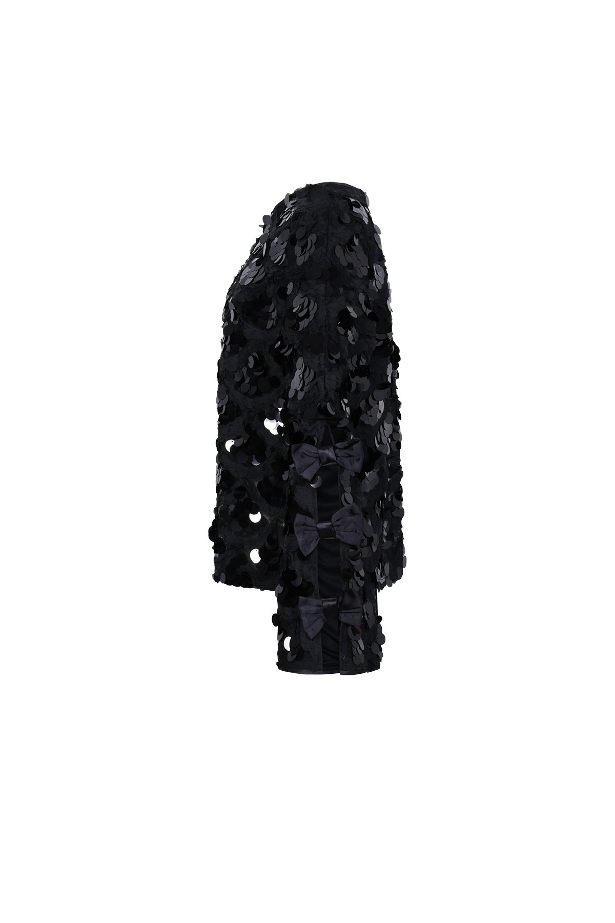 damen langarmshirt pailletten elegant | polyester | schwarz