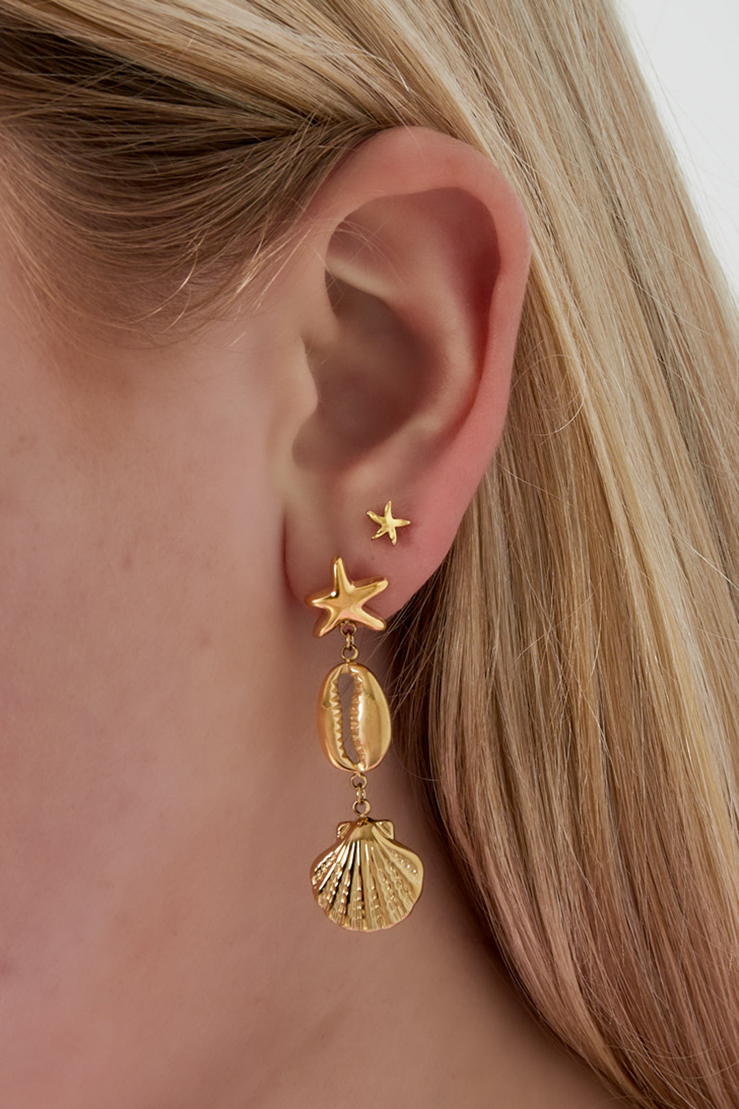 damen ohrringe ozean charm 14k | edelstahl vergoldet | goldfarbe & silberfarbe