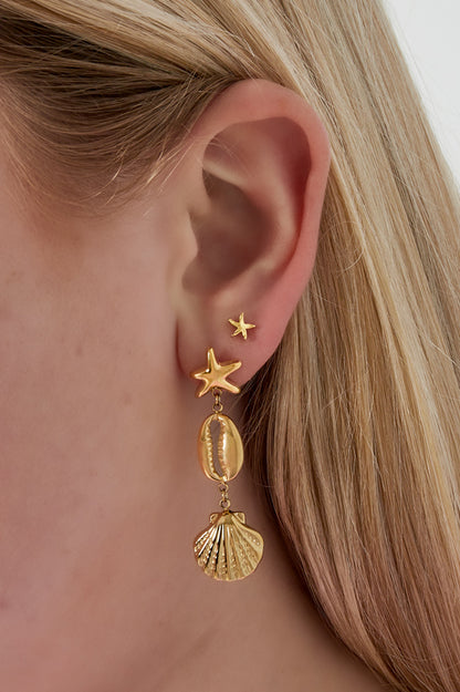 Damen Ohrringe Ozean Charm 14K | Edelstahl vergoldet | Goldfarbe & Silberfarbe