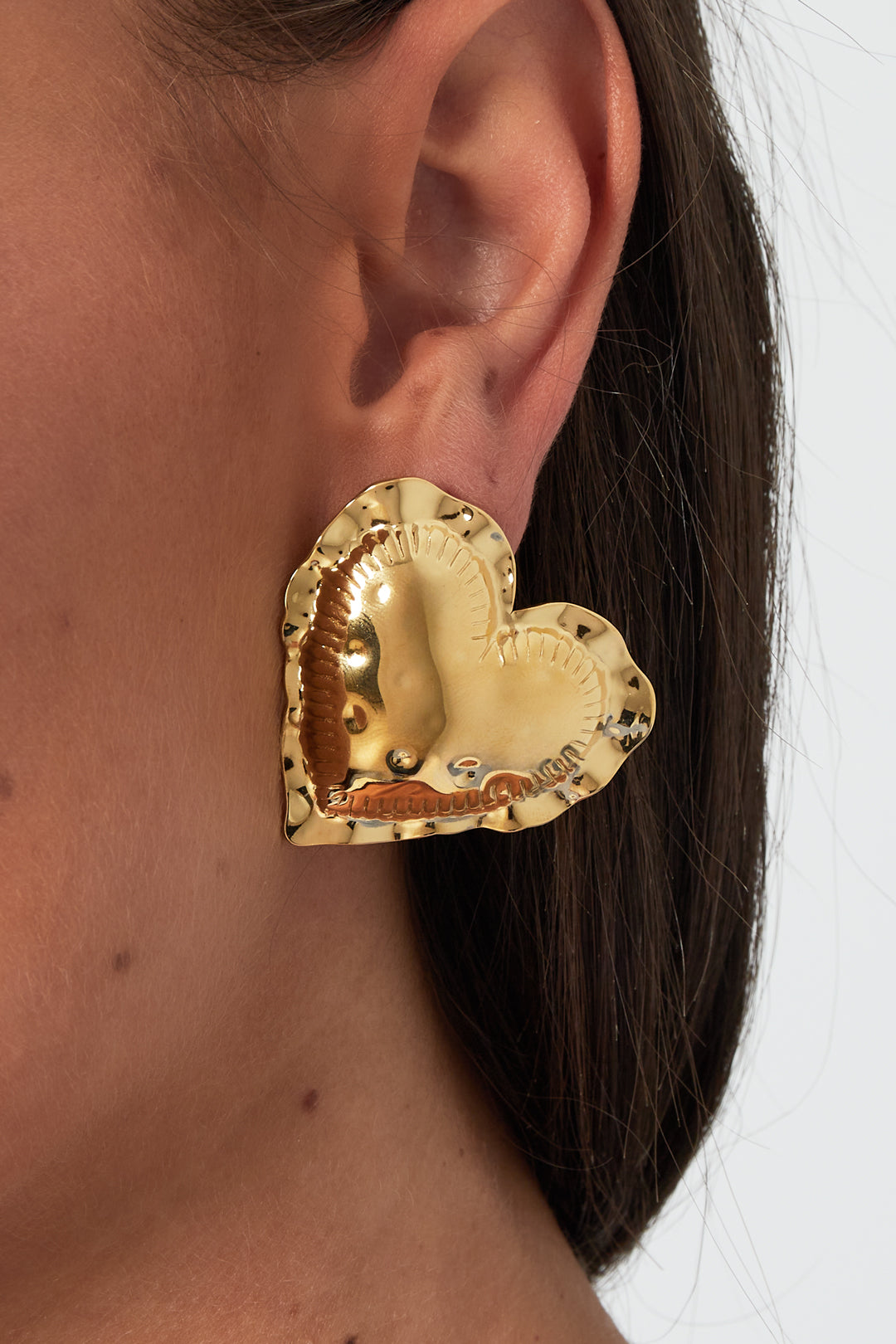 Damen Ohrringe Herzanhaenger Glanz | Edelstahl | Gold & Silber