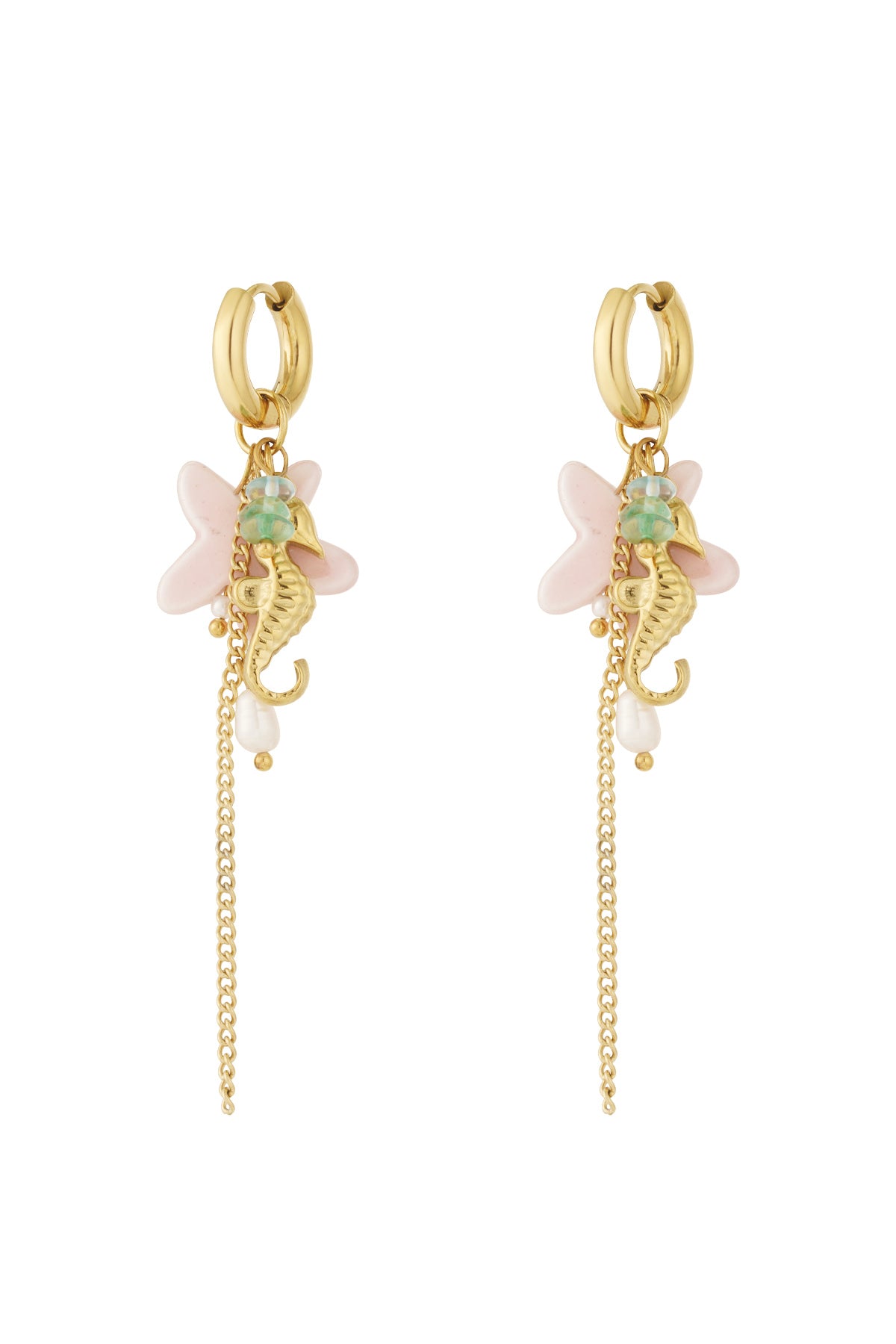 damen ohrringe seepferdchen marine | edelstahl | goldfarbe