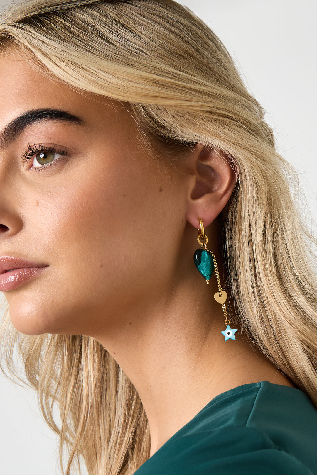 damen tropfenohrringe farbe | edelstahl | blau