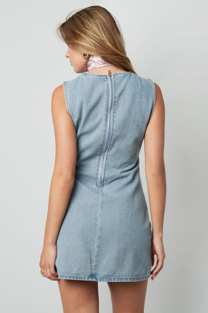 Damen Minikleid Bodycon Ärmellos | Baumwolle | Cremefarben