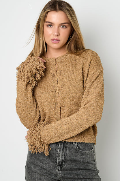 Damen Cardigan Fransen Tailliert | Polyester | Mehrfarbig