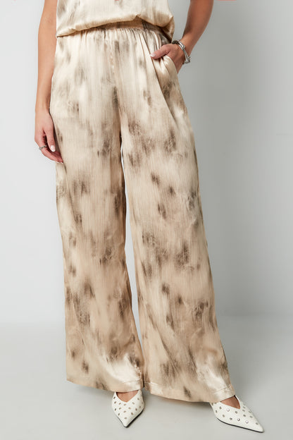 Damen Hose Tie-Dye | Webstoff | Beige