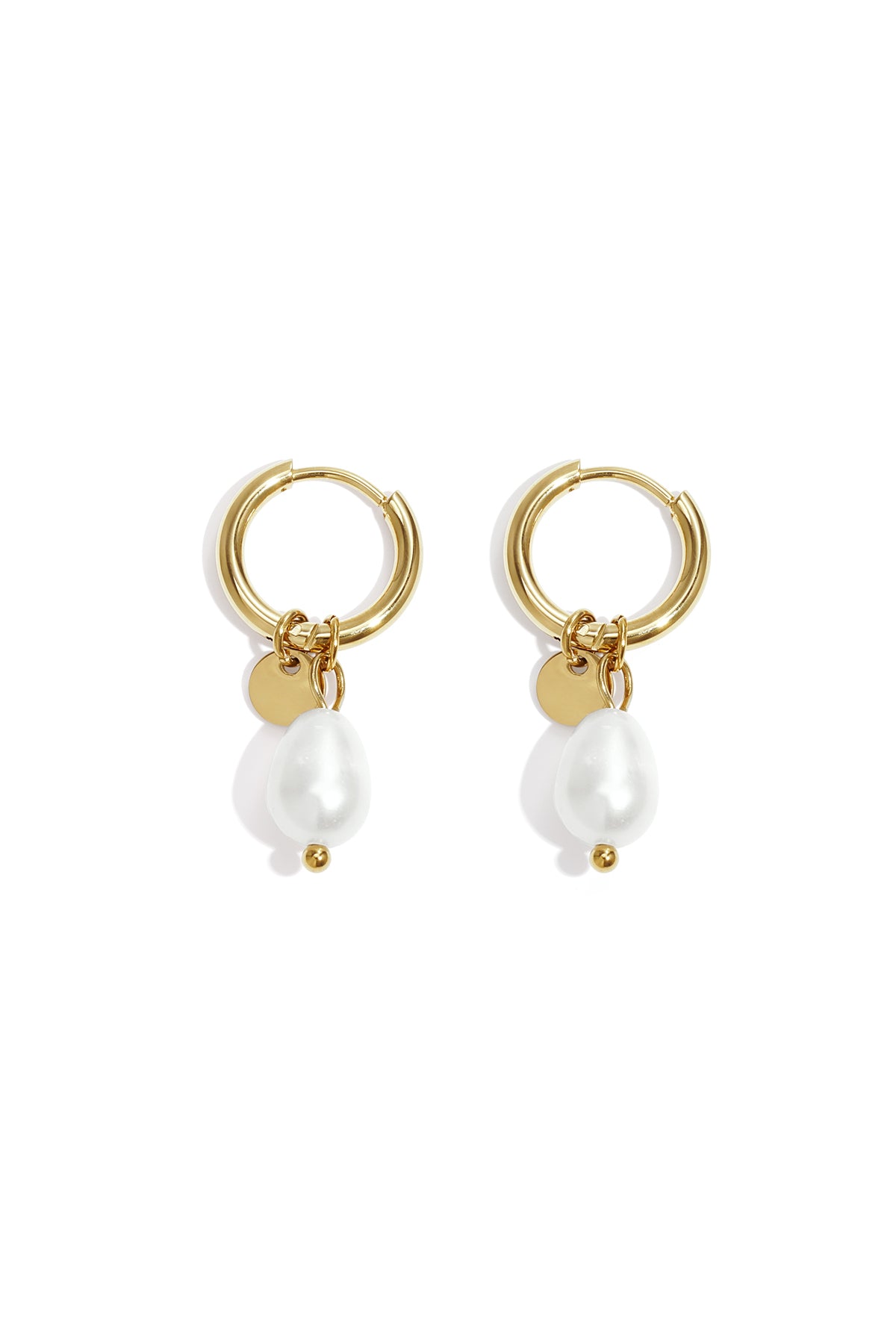 Damen Ohrringe Perlmutt Lässig | Edelstahl | Gold & Silber