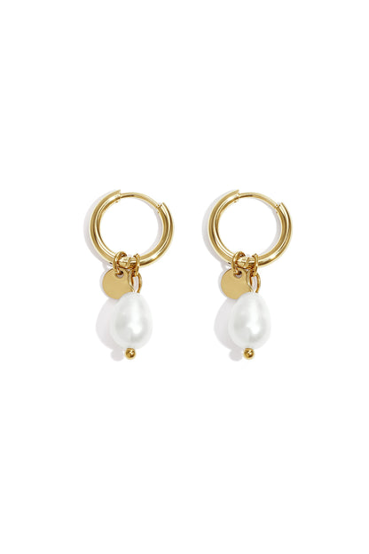 Damen Ohrringe Perlmutt Lässig | Edelstahl | Gold & Silber