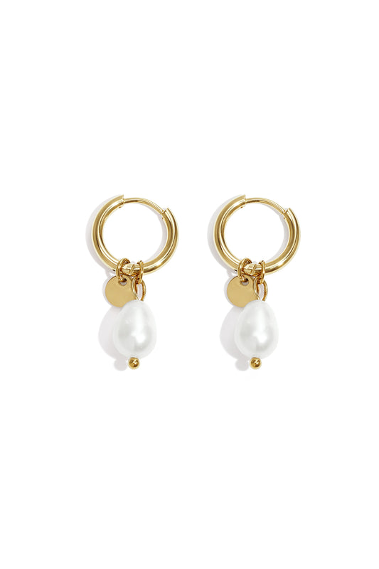 Damen Ohrringe Perlmutt Lässig | Edelstahl | Gold & Silber