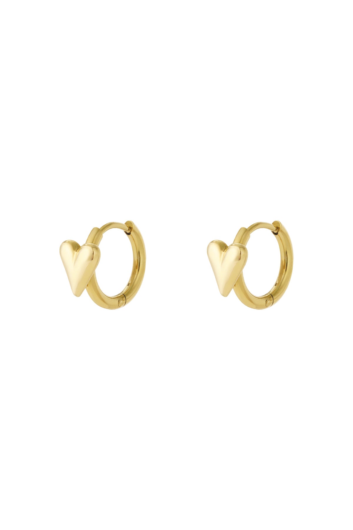 damen creolen mini herz | edelstahl | gold & silber