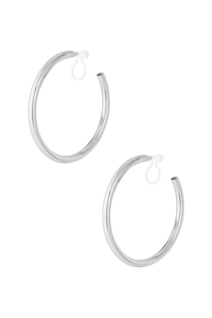 Damen Ohrclips Creolen Klassisch 14K | Edelstahl vergoldet | Goldfarbe