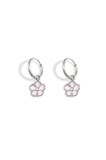 Damen Ohrringe Blume Emaille | Edelstahl | Goldfarbe & Silberfarbe