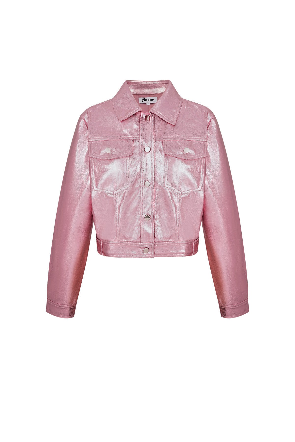 Damen Jacke Metallic Glanz | Kunstleder | Rosa
