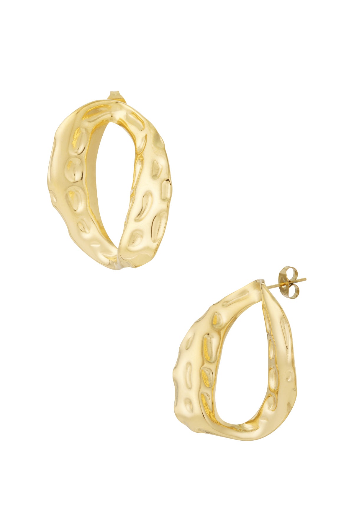 damen ohrringe o-form unregelmäßig | edelstahl | goldfarbe