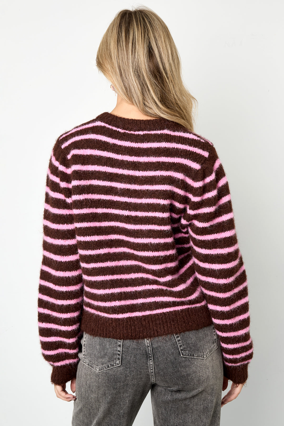 damen cardigan gestreift | polyester | mehrfarbig