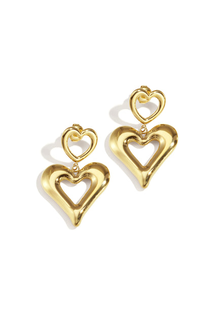 Damen Ohrhänger Herz-Tropfen Büro | Edelstahl 304S | Gold & Silber