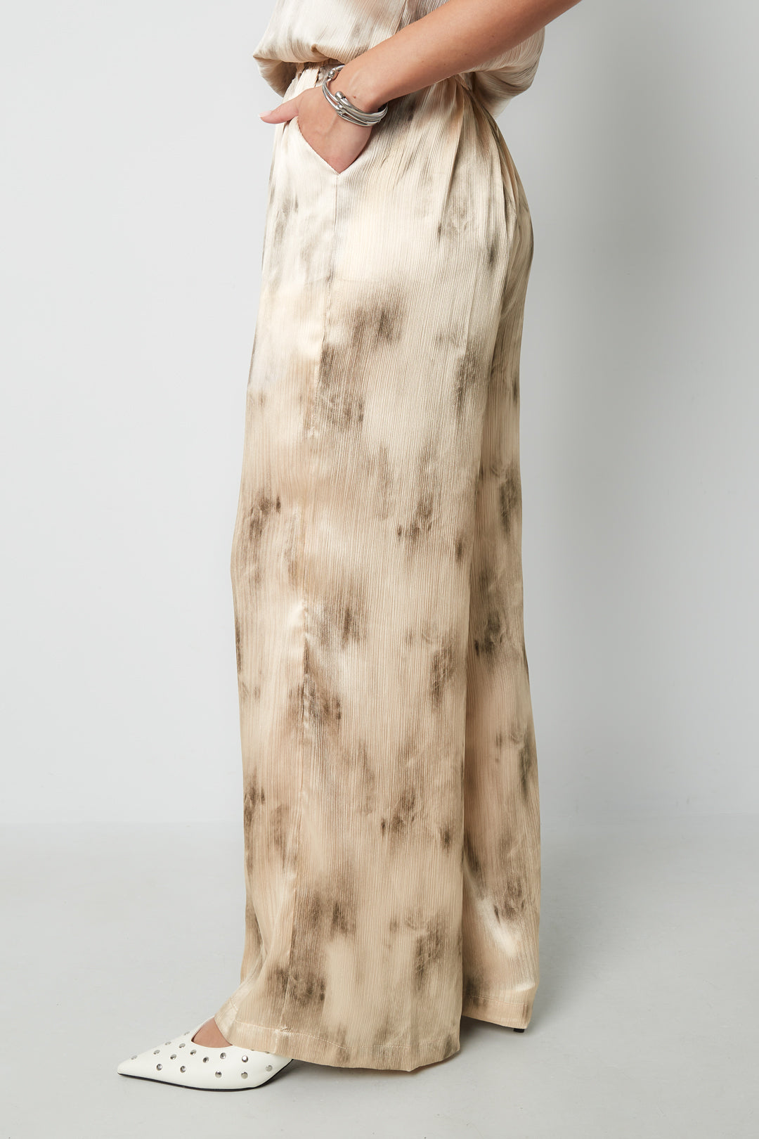 damen hose tie-dye | webstoff | beige