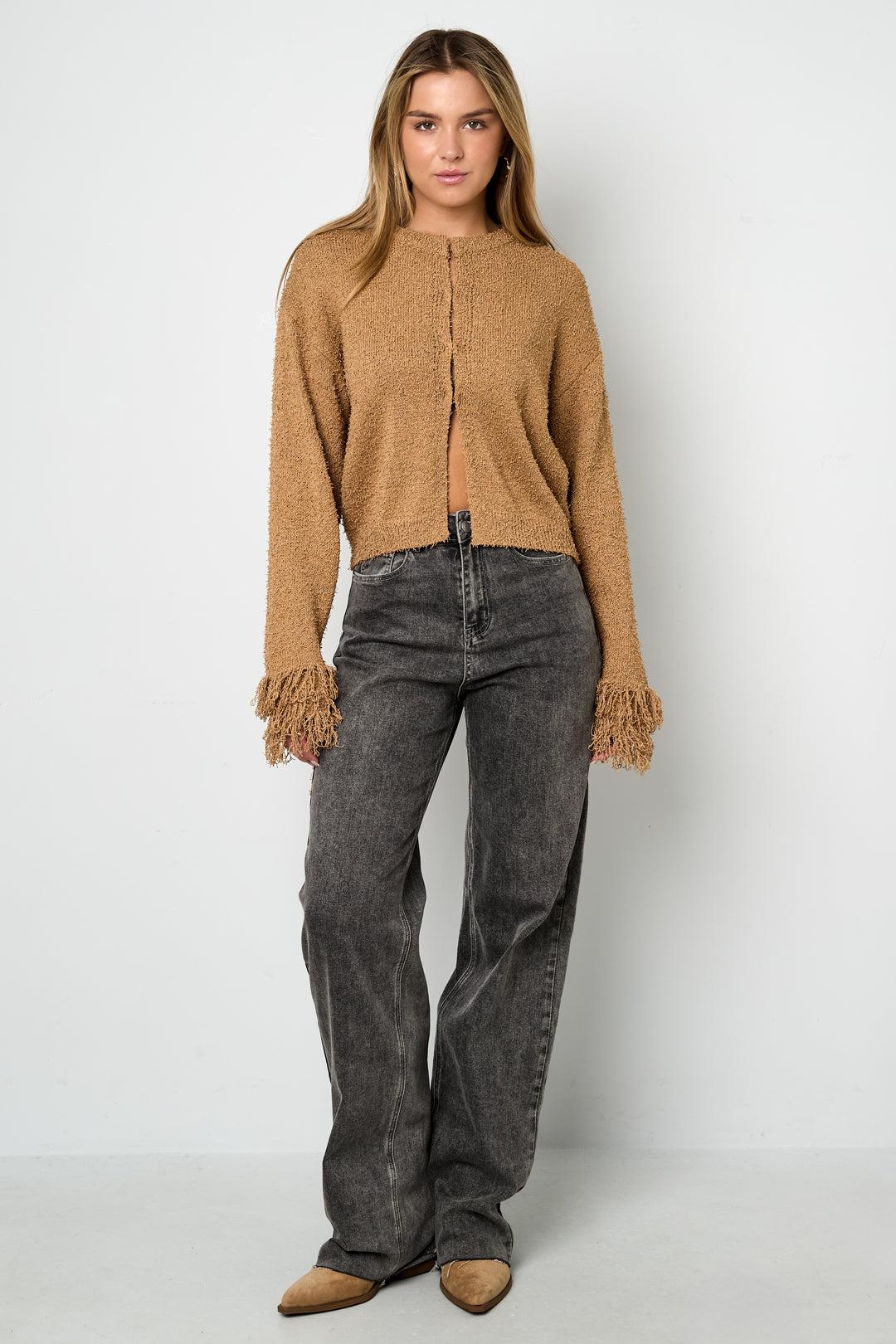 Damen Cardigan Fransen Tailliert | Polyester | Mehrfarbig