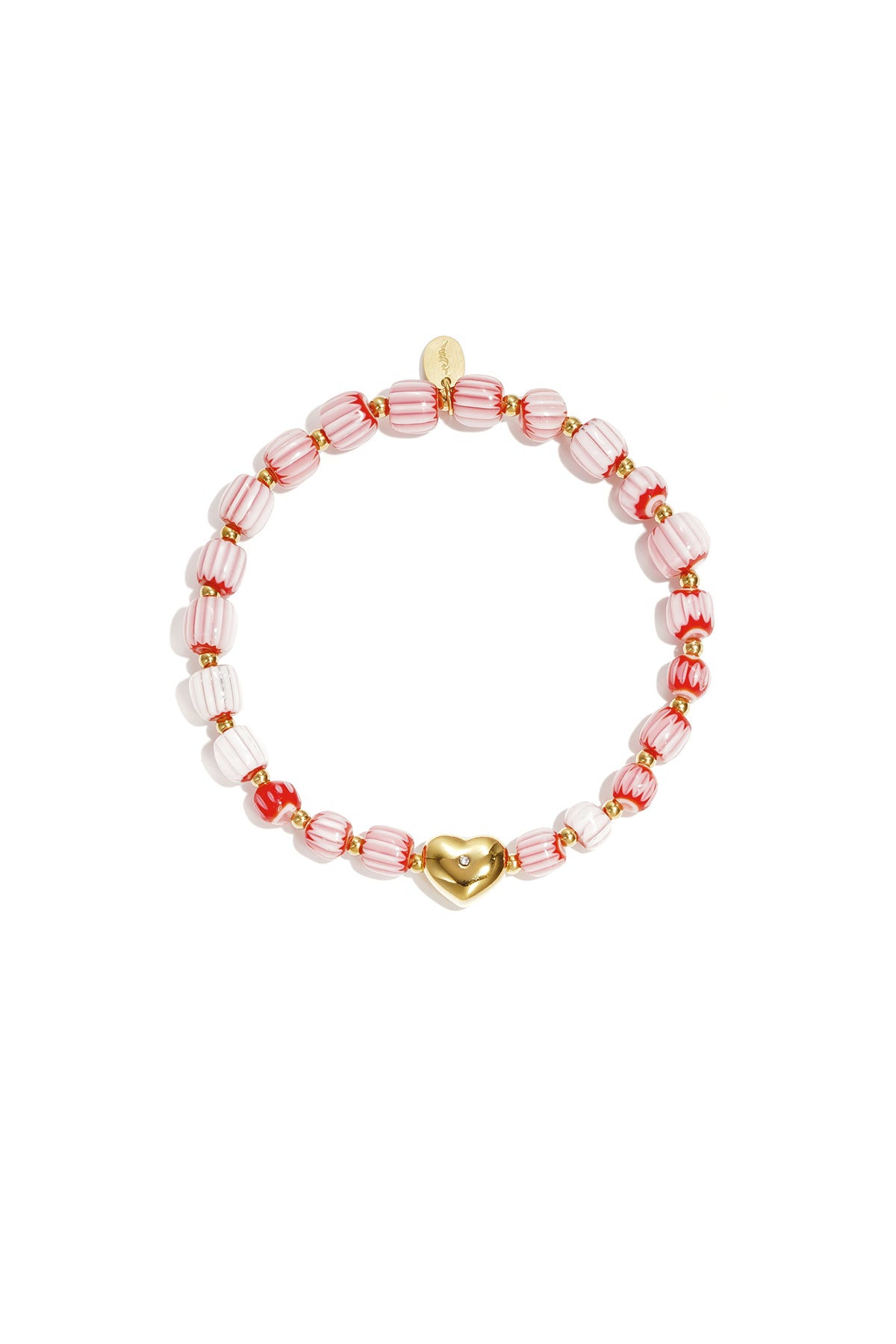 perlenarmband mit herzförmigem mittelstück