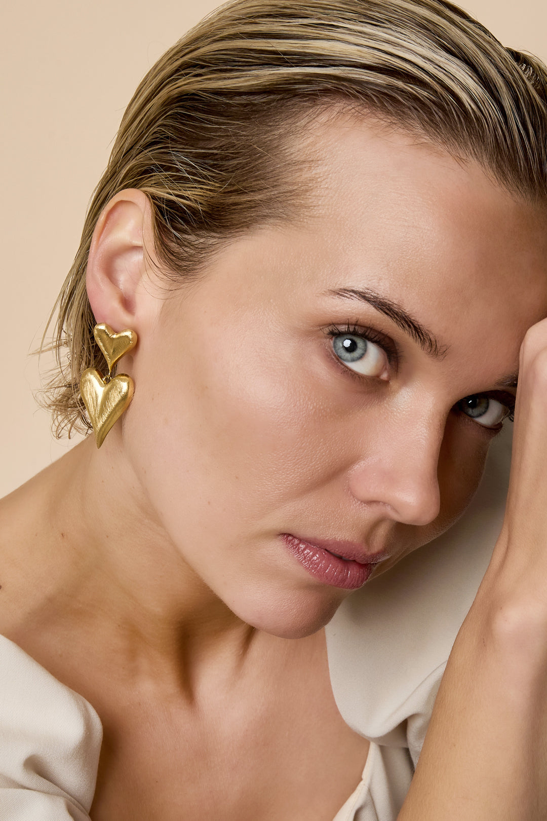 damen ohrringe tropfen herz | edelstahl | goldfarbe & silberfarbe