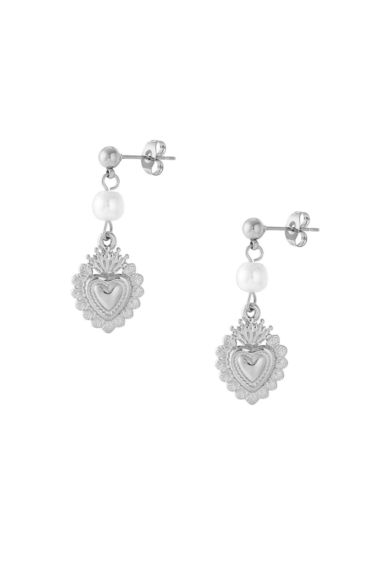 Damen Ohrringe Königliche Herzen | Edelstahl | Gold & Silber