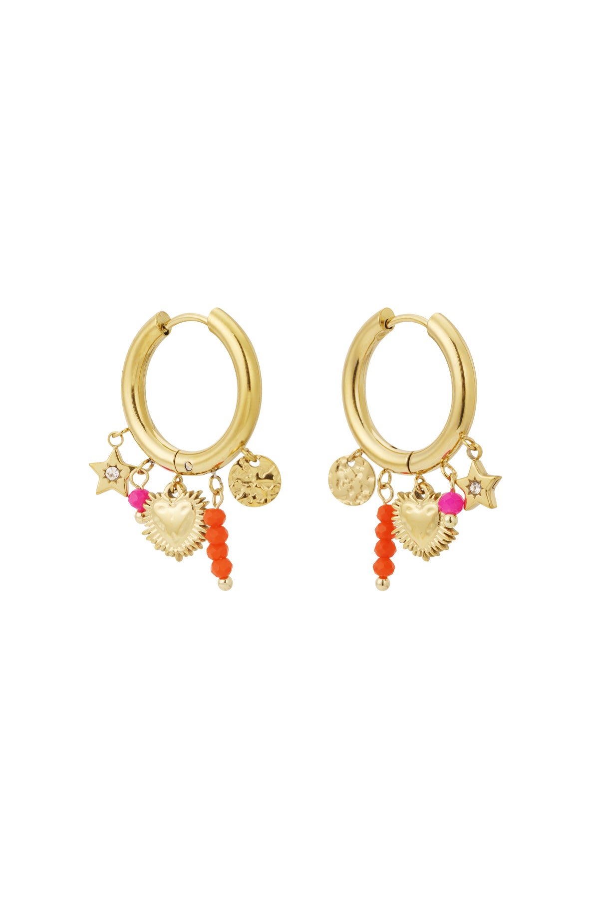 damen ohrringe sommer-herz strass 14k | edelstahl 304s | silberfarbe