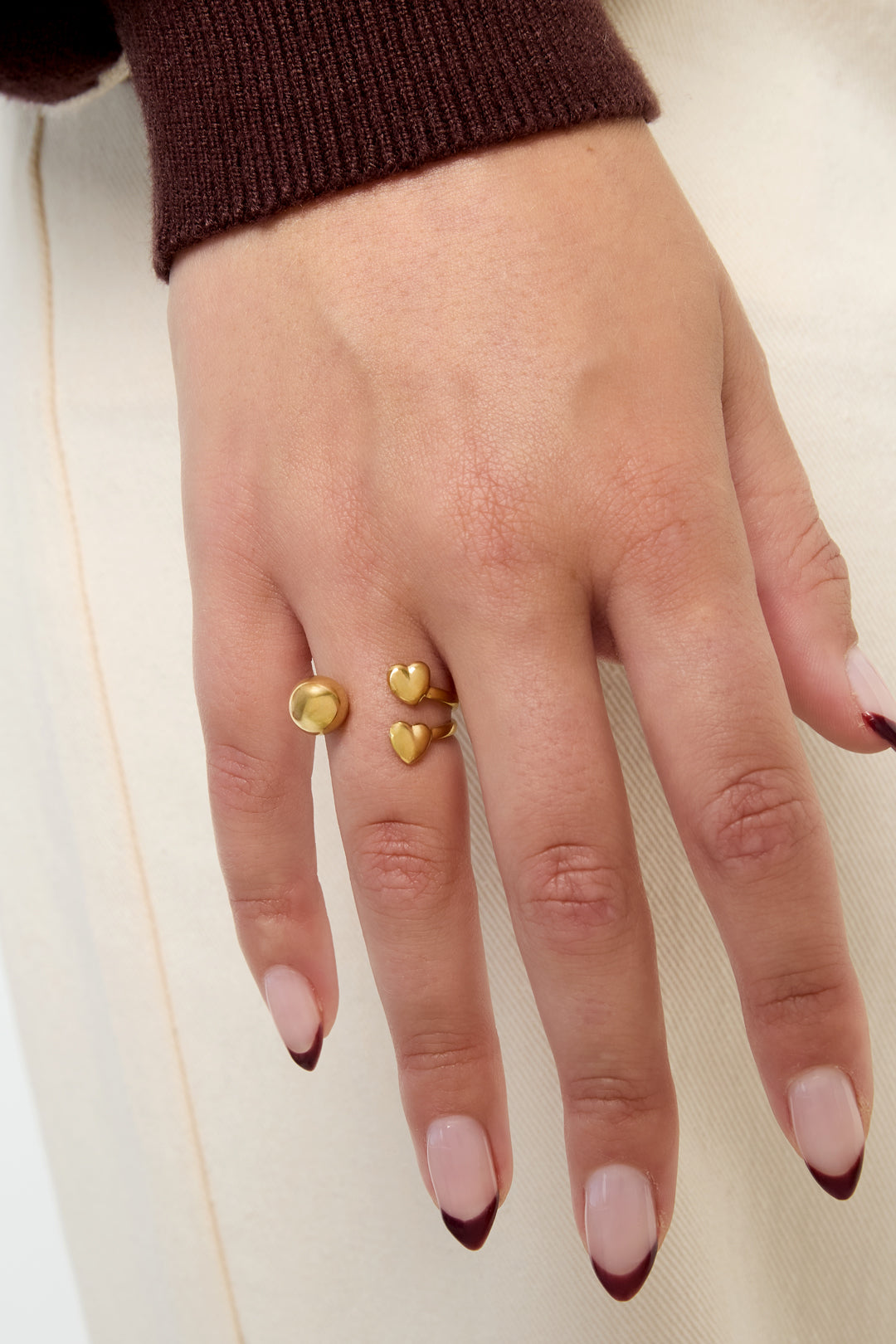 damen ring herz minimalistisch | edelstahl | goldfarbe & silberfarbe