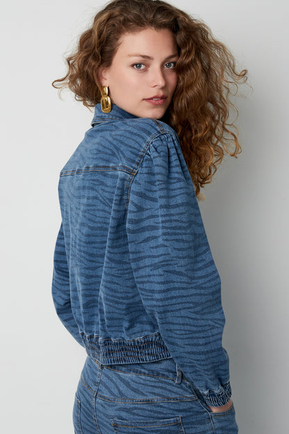 Damen Jeansjacke Tigerstreifen | Denim | Blau