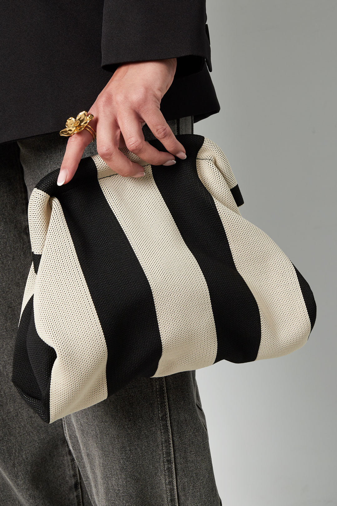 Strandclutch Baumwolle Streifen | Sommer-Clutch Damen
