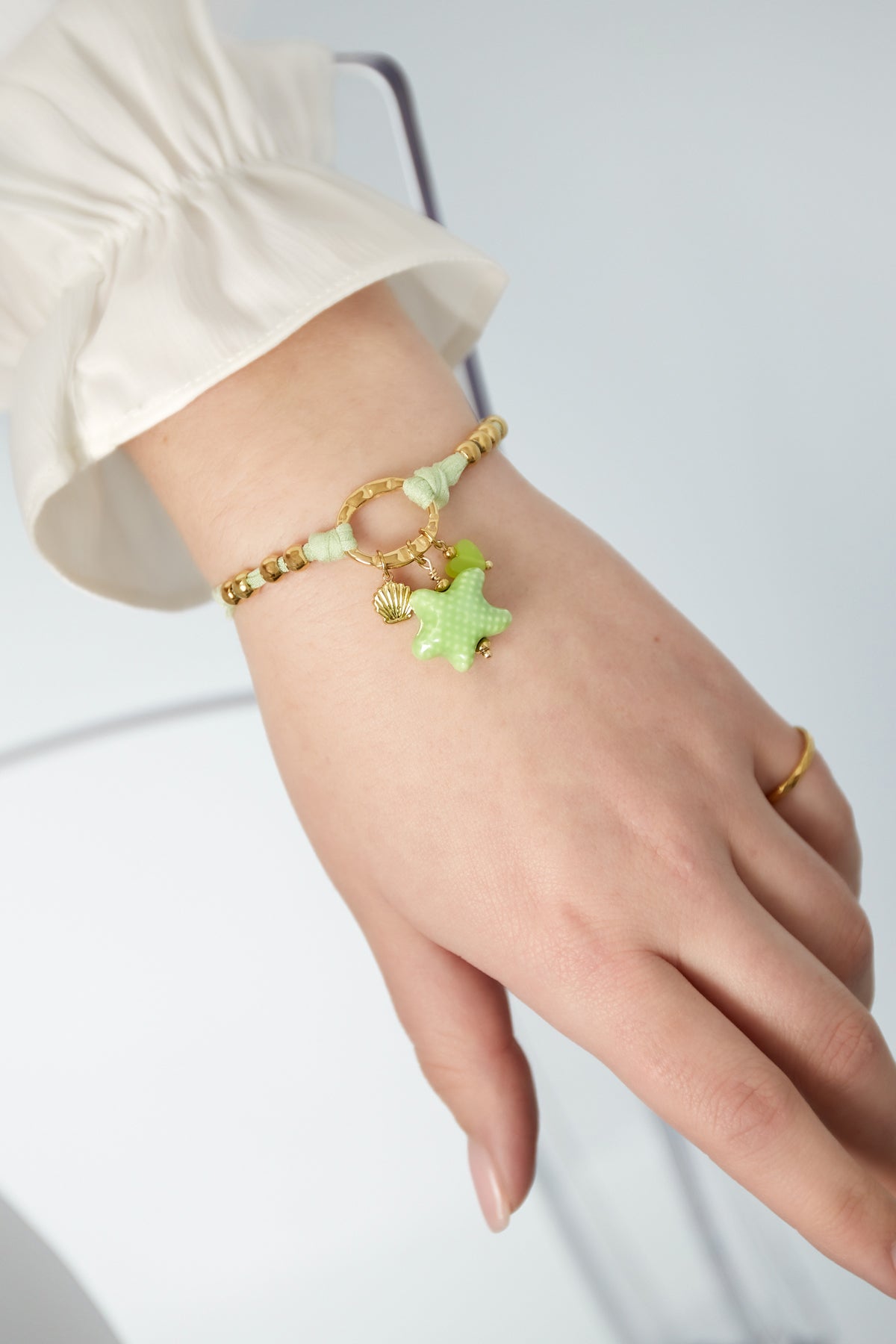 sternenarmband - grün & gold