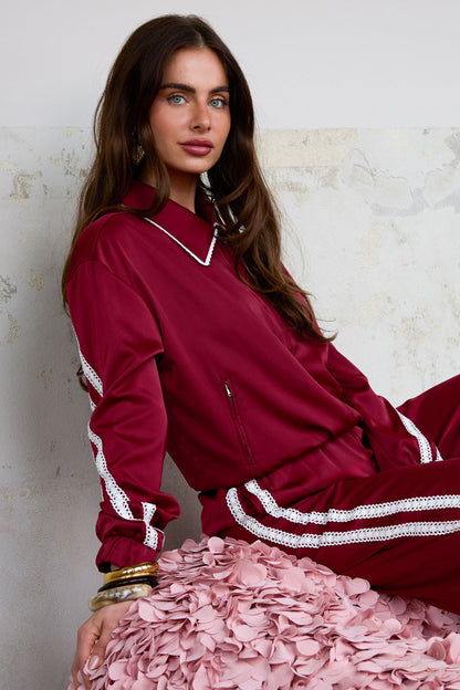 Damen Jacken Set Sportlich | Farbkontrast | Marineblau & Rot