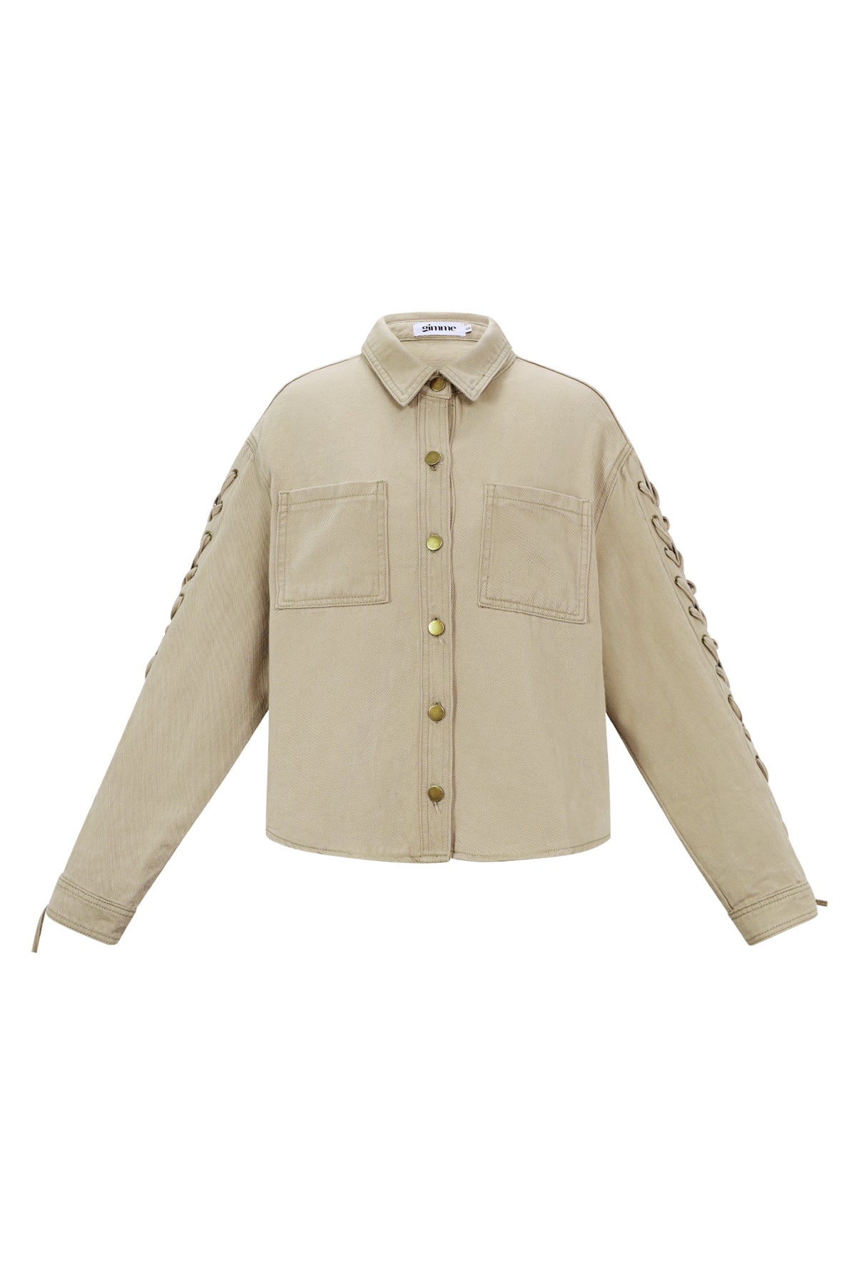 damen jeansjacke schnürung | baumwolle | blau