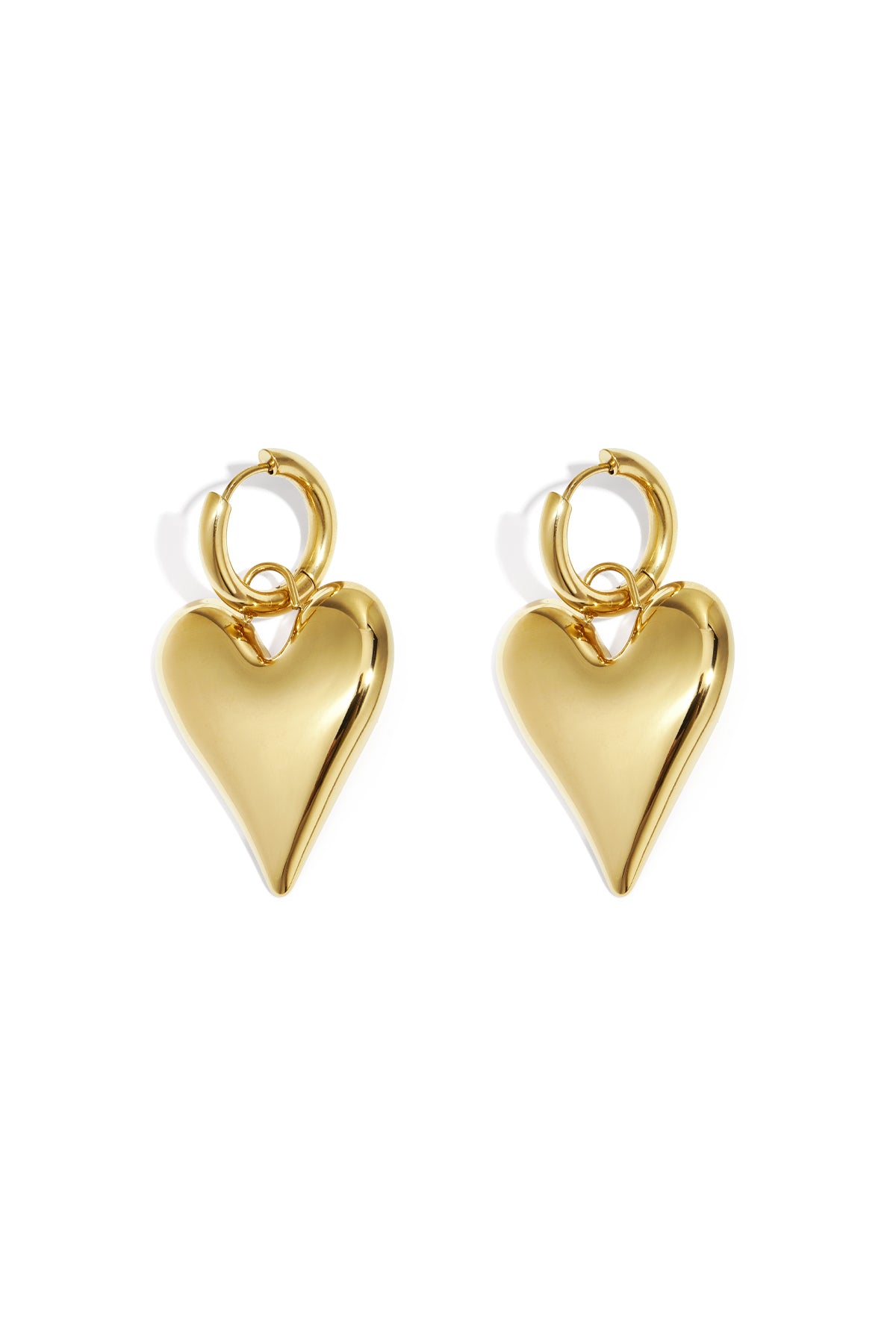 Damen Ohrhänger Herz-Anhänger | Edelstahl 304S | Gold & Silber