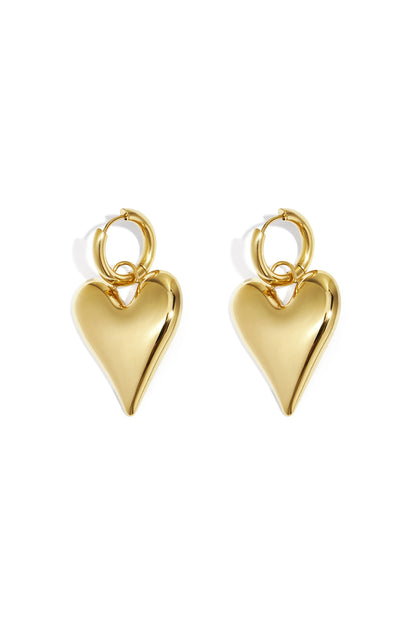 Damen Ohrhänger Herz-Anhänger | Edelstahl 304S | Gold & Silber