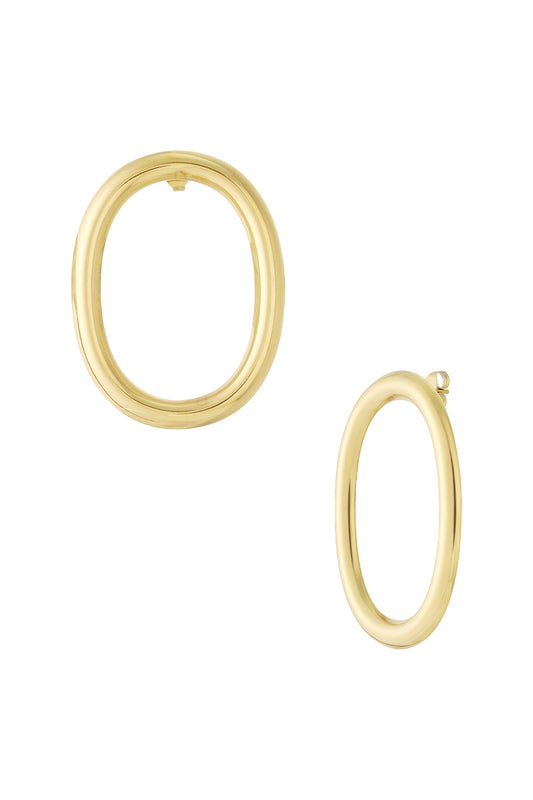 Damen Creolen Oval Organisch | Edelstahl | Gold & Silber