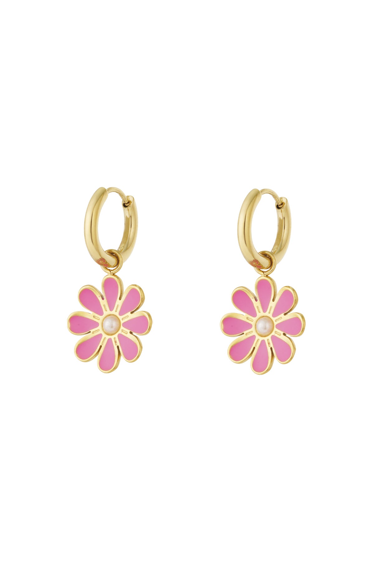 Damen Ohrhänger Blüten-Tropfen Pastell | Edelstahl | Rosa & Rosenrot