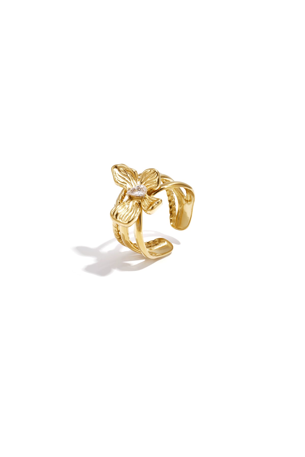 damen ring mehrlagen strass | edelstahl | goldfarbe & silberfarbe