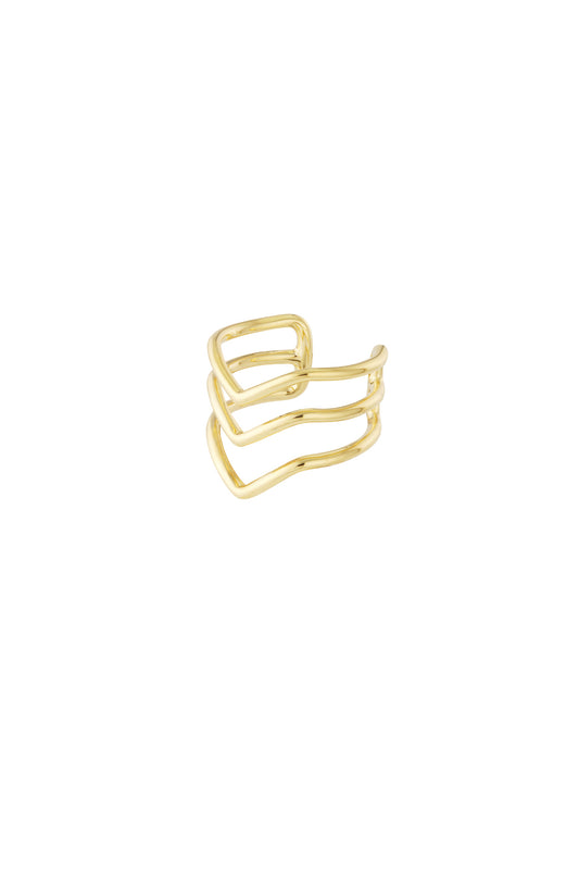 Damen Ohrklemmen Geometrisch | Kupfer | Goldfarbe & Silberfarbe