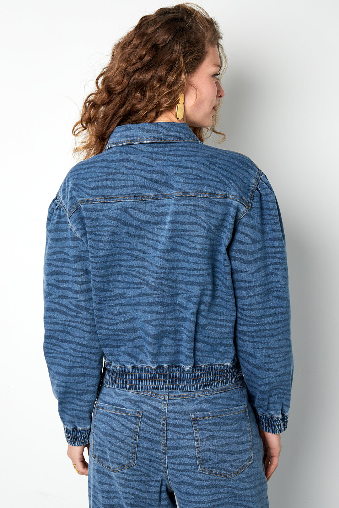 Damen Jeansjacke Tigerstreifen | Denim | Blau