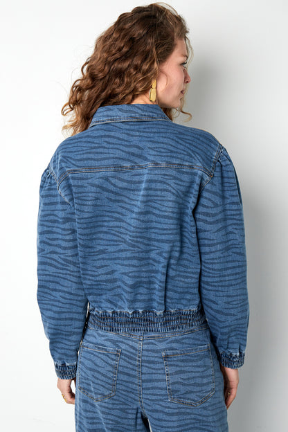 Damen Jeansjacke Tigerstreifen | Denim | Blau