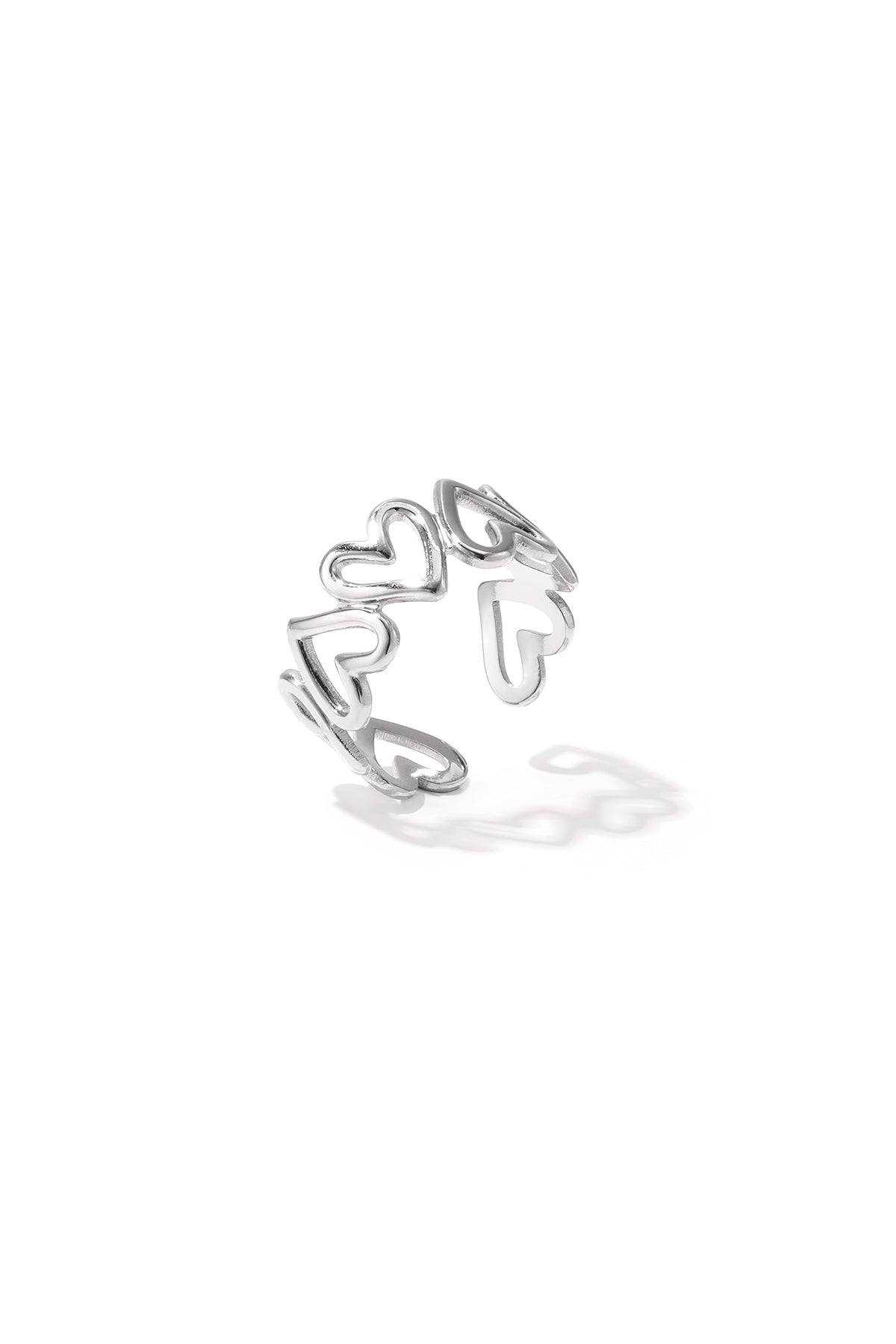 Damen Ring Liebe Gedreht Herz | Edelstahl | Goldfarbe & Silberfarbe