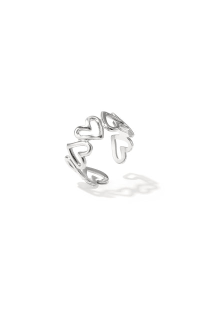 Damen Ring Liebe Gedreht Herz | Edelstahl | Goldfarbe & Silberfarbe