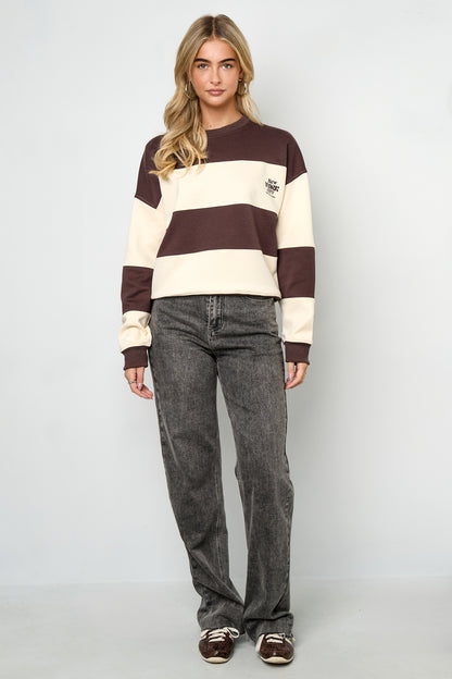 Damen Pullover Streifen Strick | Baumwolle | Mehrfarbig