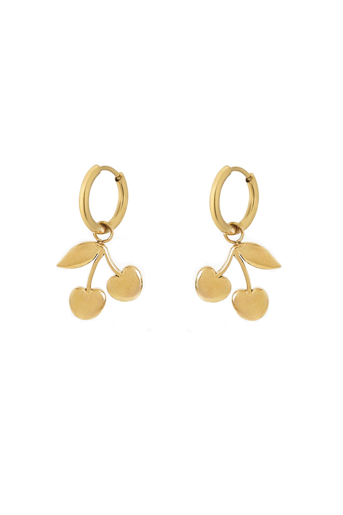 damen ohrringe kirsche classic | edelstahl | goldfarbe