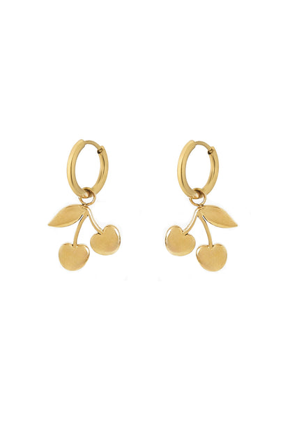 Damen Ohrringe Kirsche Classic | Edelstahl | Goldfarbe