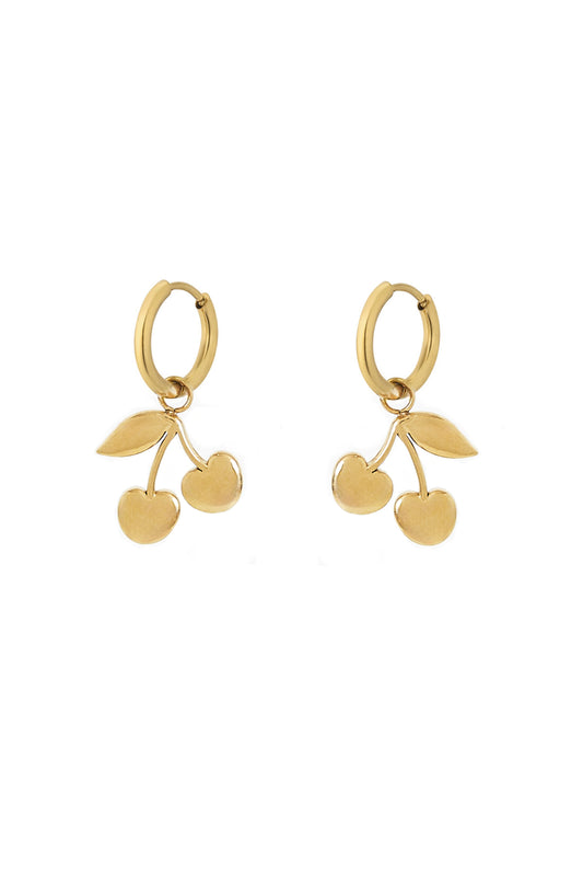 Damen Ohrringe Kirsche Classic | Edelstahl | Goldfarbe