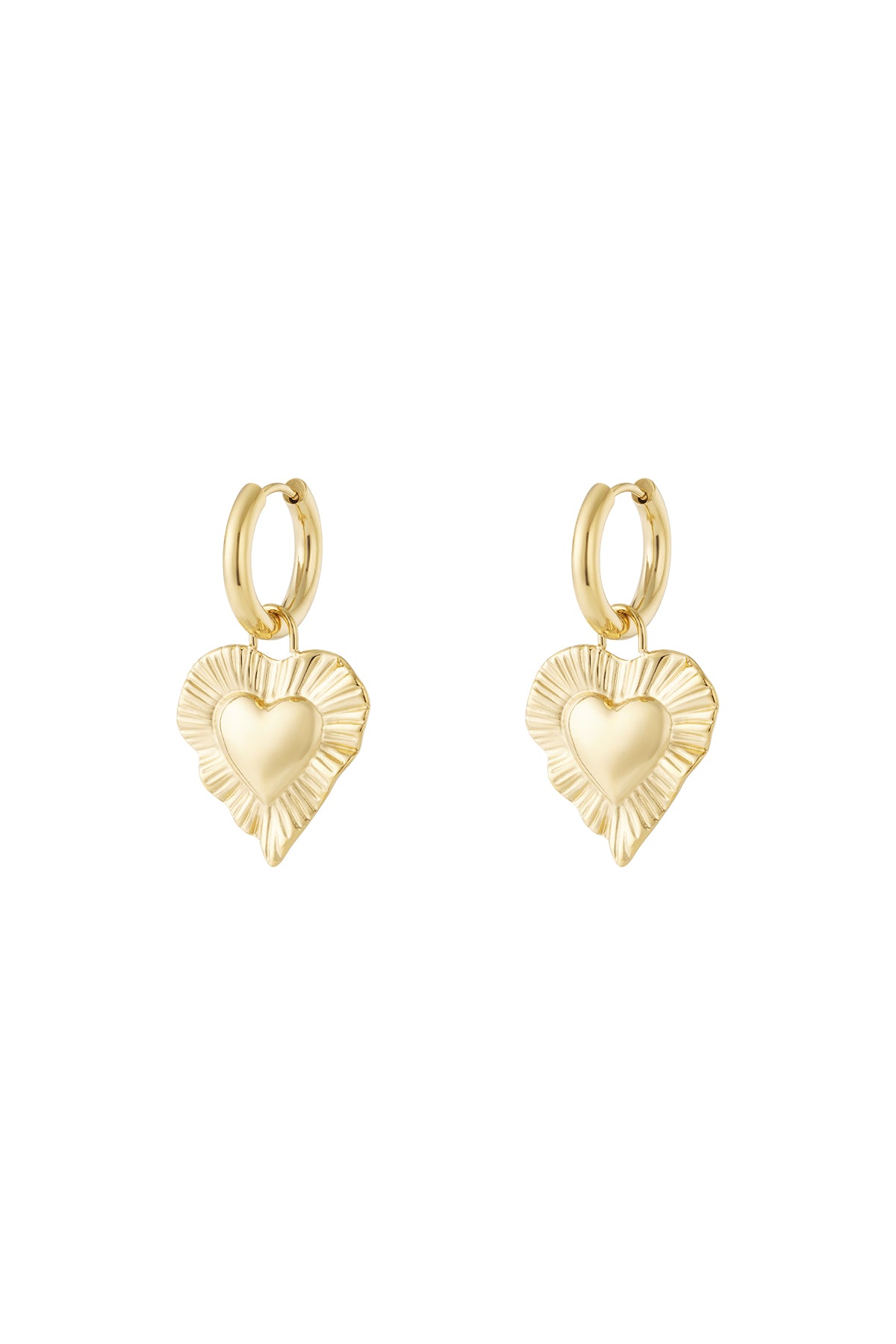 damen ohrringe herzform 14k premium | edelstahl vergoldet | gold & silber