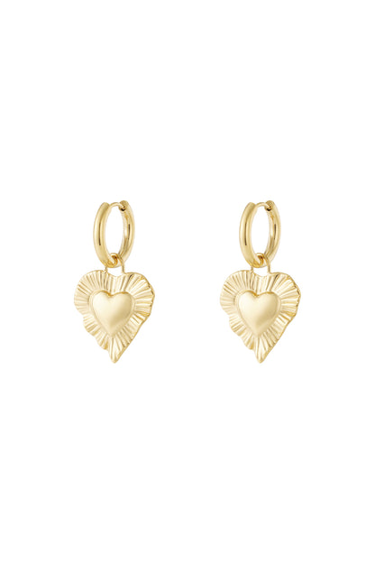 Damen Ohrringe Herzform 14K Premium | Edelstahl vergoldet | Gold & Silber