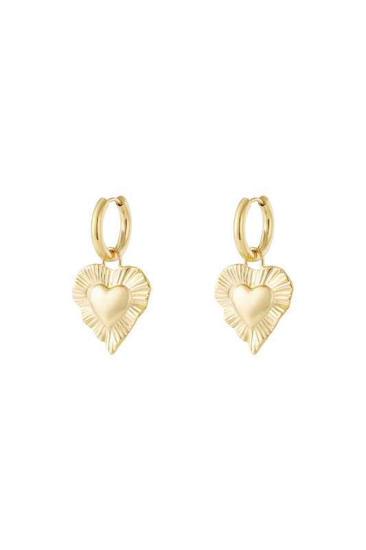 Damen Ohrringe Herzform 14K Premium | Edelstahl vergoldet | Gold & Silber