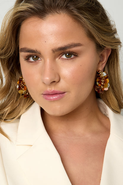 Damen Creolen Bunt | Kupfer | Rosenrot, Gold & Schwarz